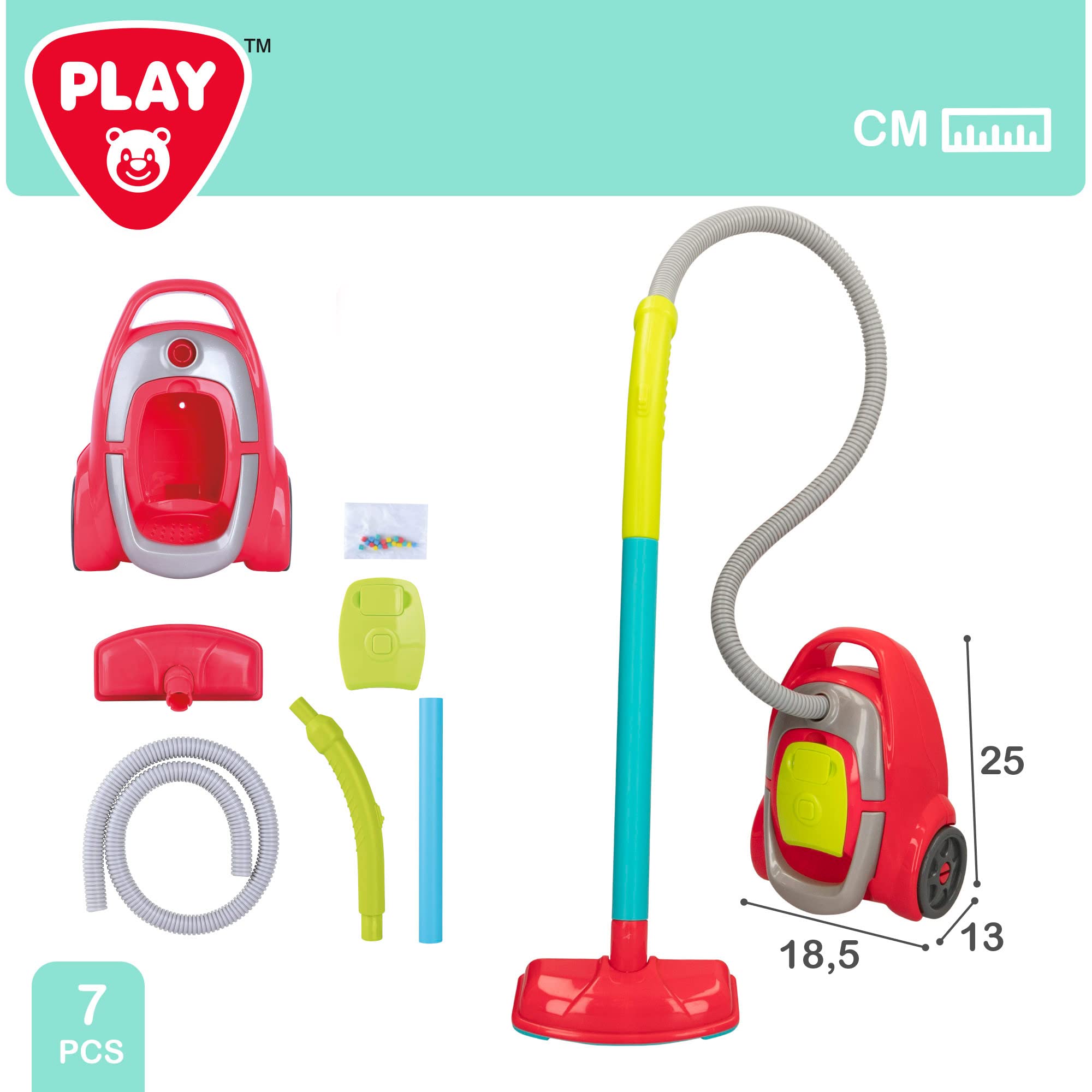 COLORBABY Play, Aspiradora de juguete eléctrica con sonido y succión, Electrodomésticos de juguete, juguetes para niños, Kit de limpieza, juguetes del hogar (46897)