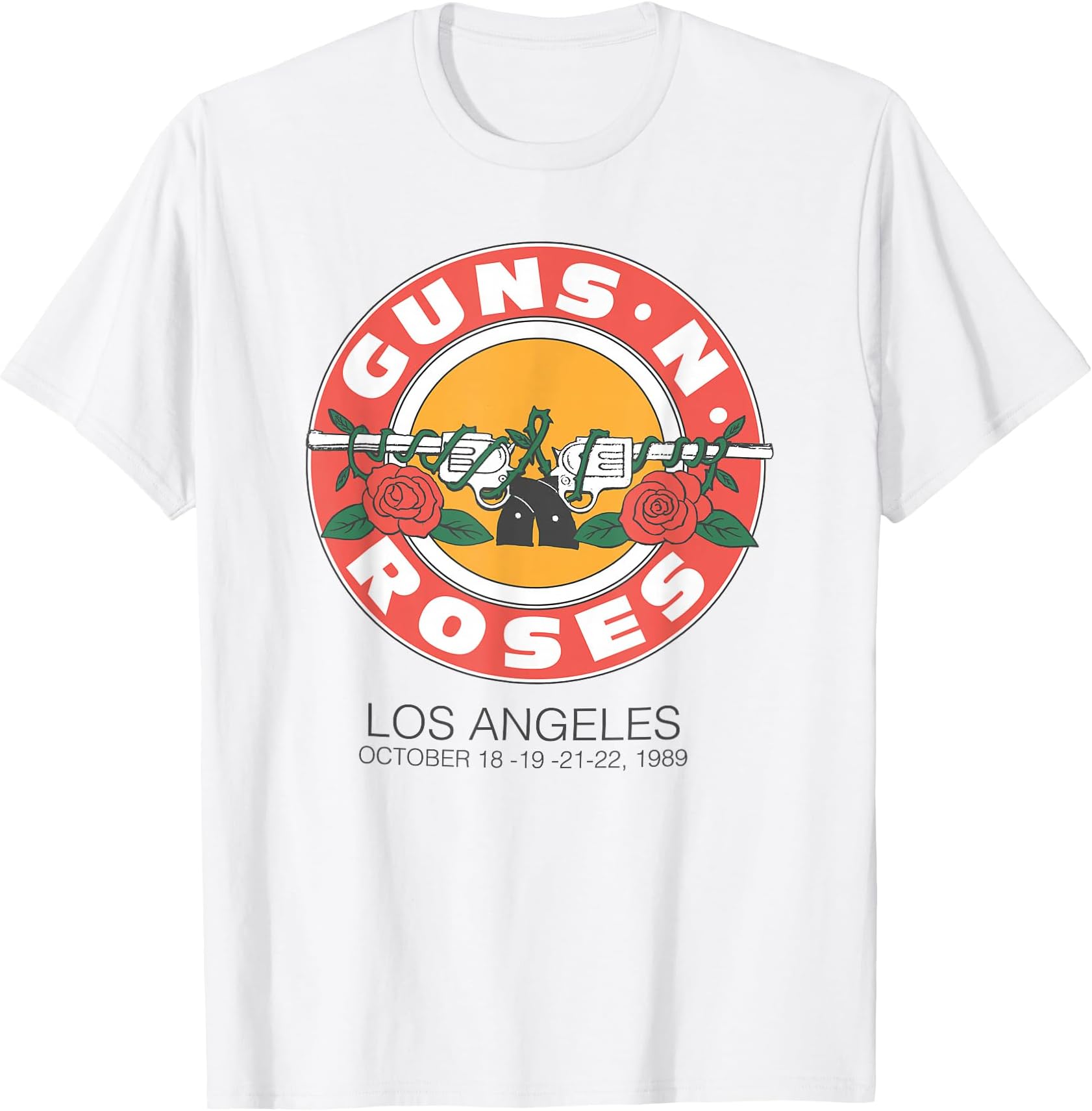 Official Guns Nโ Roses 1989 Bullet Seal LA T-Shirt