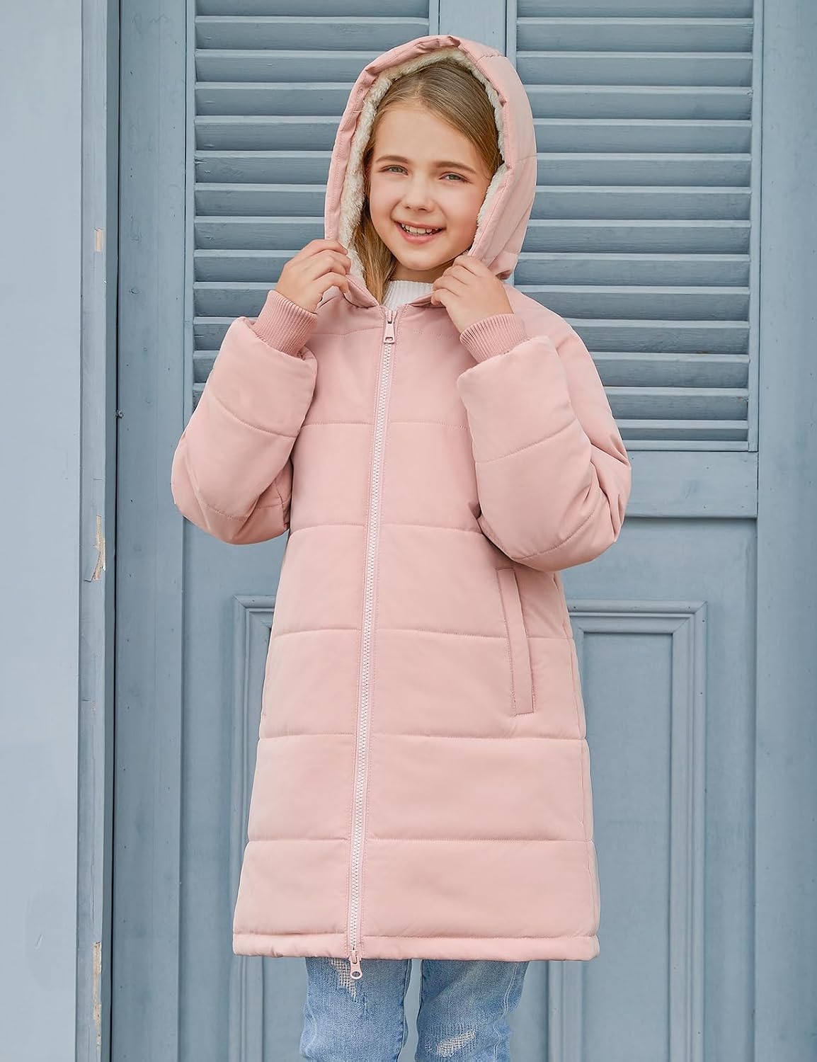 Girls Water-Repellent Winter Down Alternative Long Coat