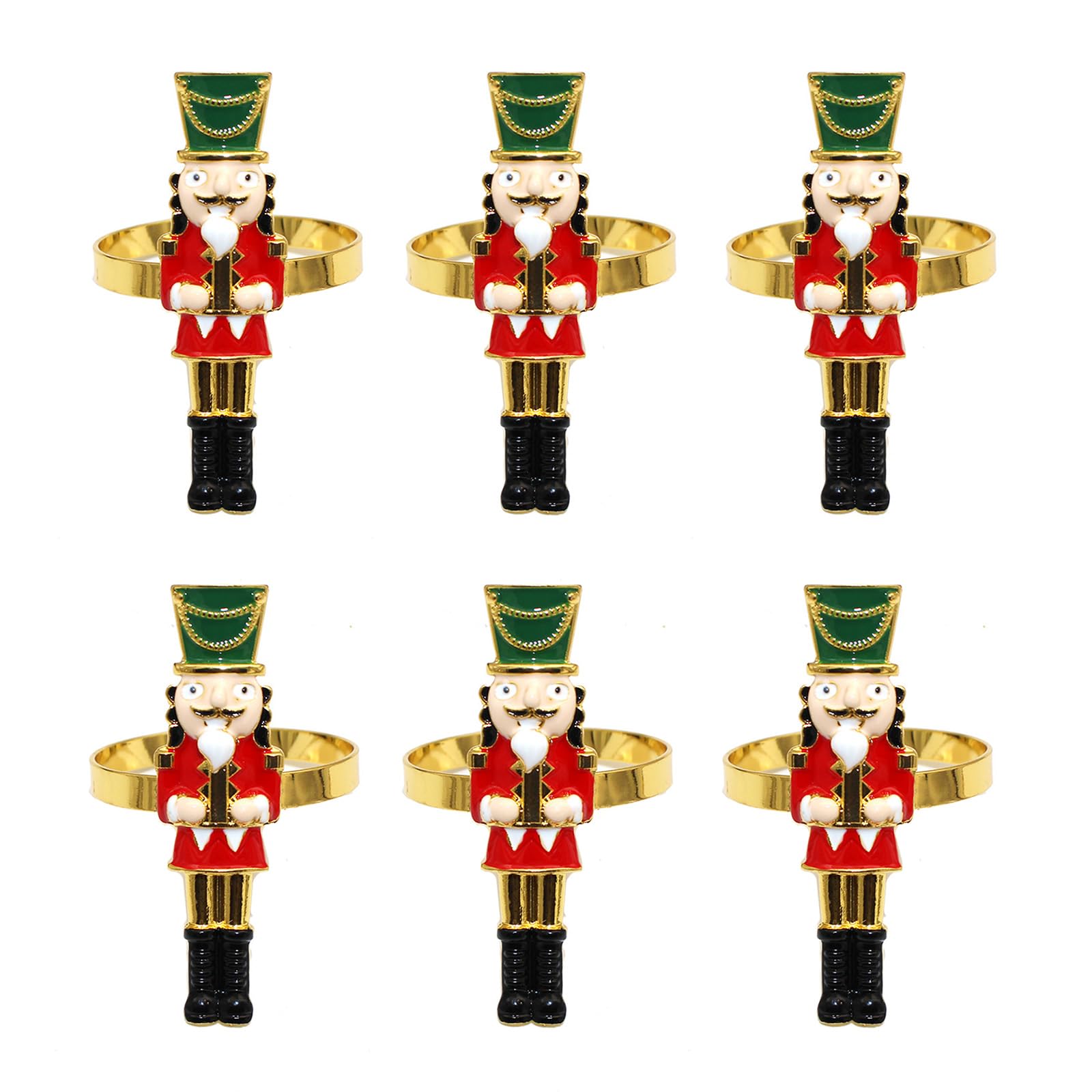 Mekalero Unique Metal Nutcrackers Napkin Rings Christmas Dinner Decorations for Festival Table Decors Christmas Dinner Parties Festival Tableware Accessories