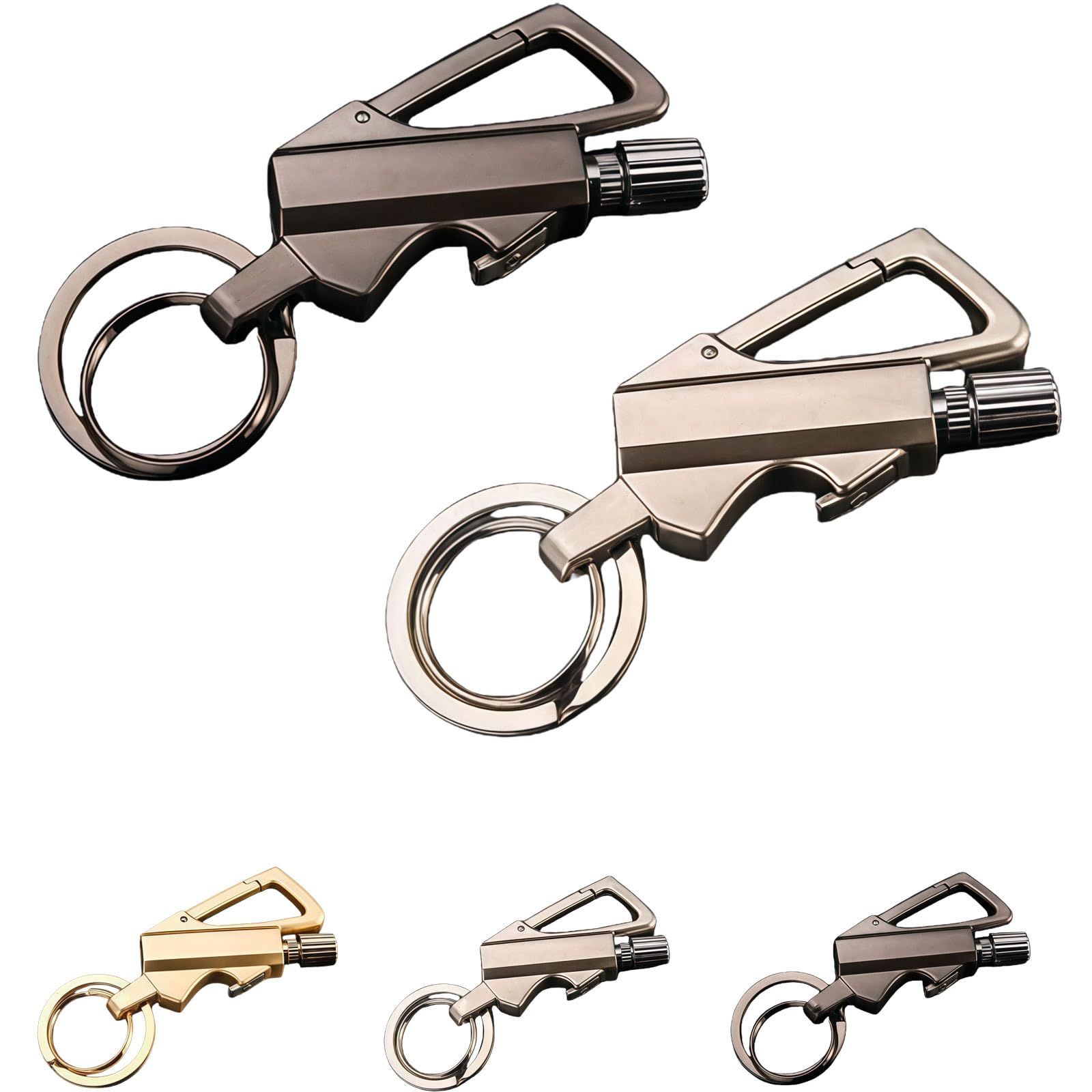 Permanent Match Infinity Lighter with Multitool Keychain, Permanent Match Infinity Lighter (Black+Silver)