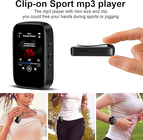 Miniatura 7 de Reproductor de MP3 de 32 GB con Bluetooth Deportes Clip-on Reproductor de música Soporte FM Radio Grabación de voz Libro electrónico Calendario