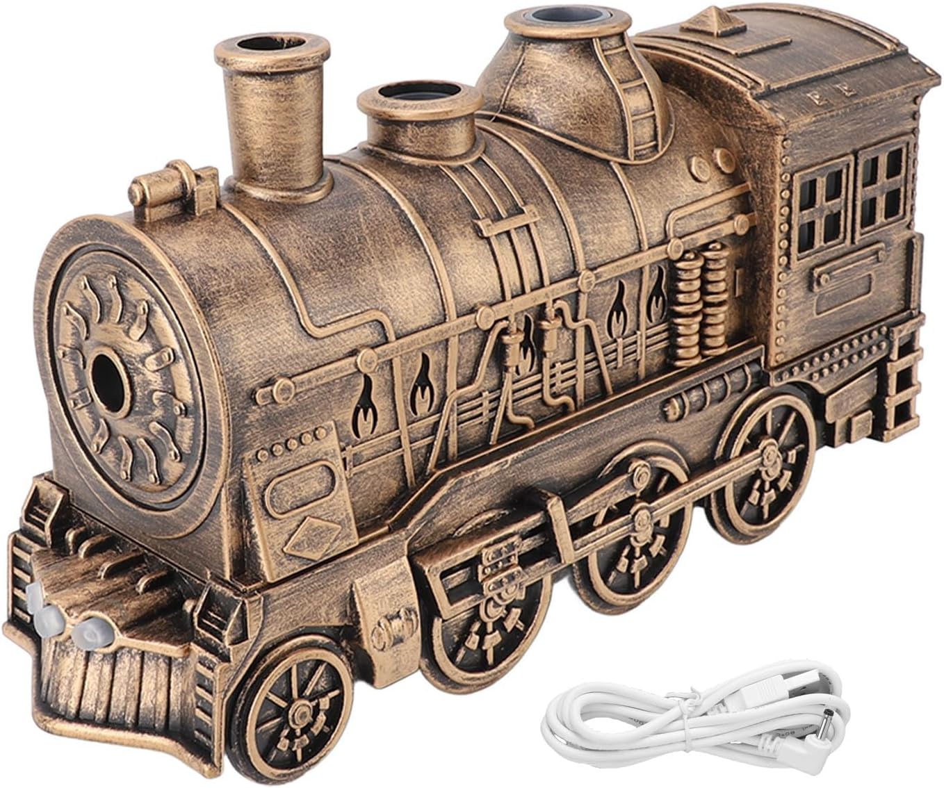 300ML Train Humidifier, Christmas Train Diffuser, Dual Mist Outlets, Cool Mist Diffuser Train Design to Improve Air for Bedroom Office Desktop with 2/8 Hours Timing Function (without Remote Control)