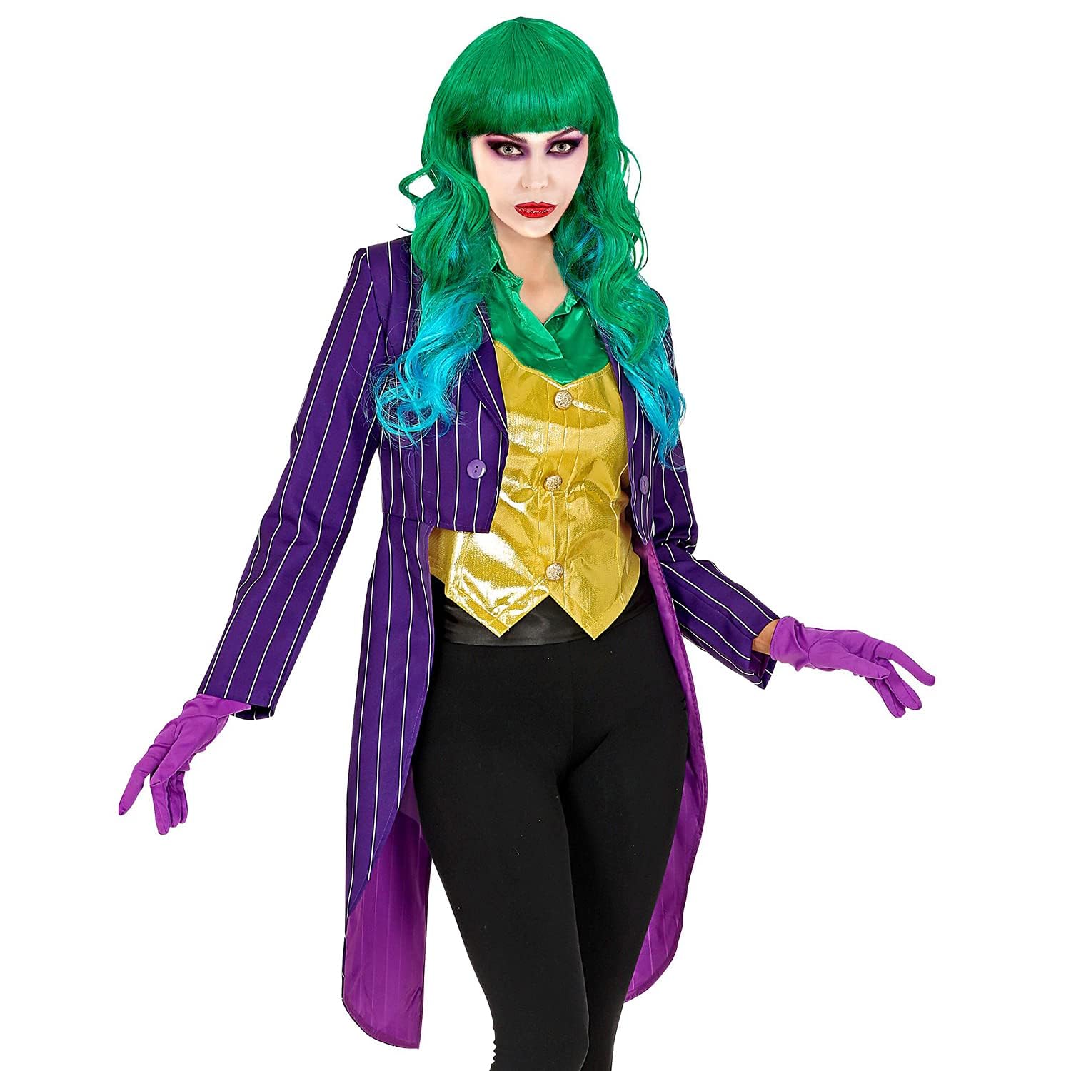 W WIDMANN MILANO Party Fashion - Evil Clown Frac for Women, Horror, Circus, Psycho, Joker, Jester, Show, Halloween, Carnival, Theme Parties