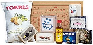 Feast of Seven Tinned Fishes | Omega-3, Wild Caught, | Jose Gourment, ABC+, Fangst, Olasagasti, Espinaler | Seven Cans of Gourmet Fish with Sauce and Potato Chips