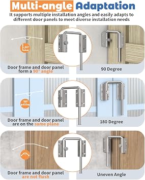 Sliding Door Loop Lock, Security U-Bolt Locks, Silver-4PCS
