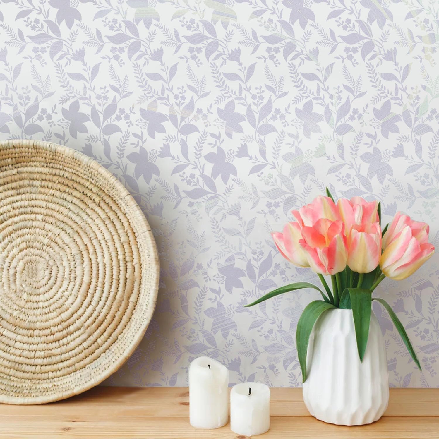 GSS Designs Large Flourish Flower Stencils for Painting on Wood Canvas Paper Fabric Floor Wall Tile 16x16Inch Reusable DIY Art Craft Stencils for Painting Leaves and Flowers