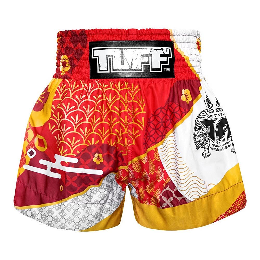 TUFF Sport Red/White MS653 Goddess of The Sun Muay Thai Shorts