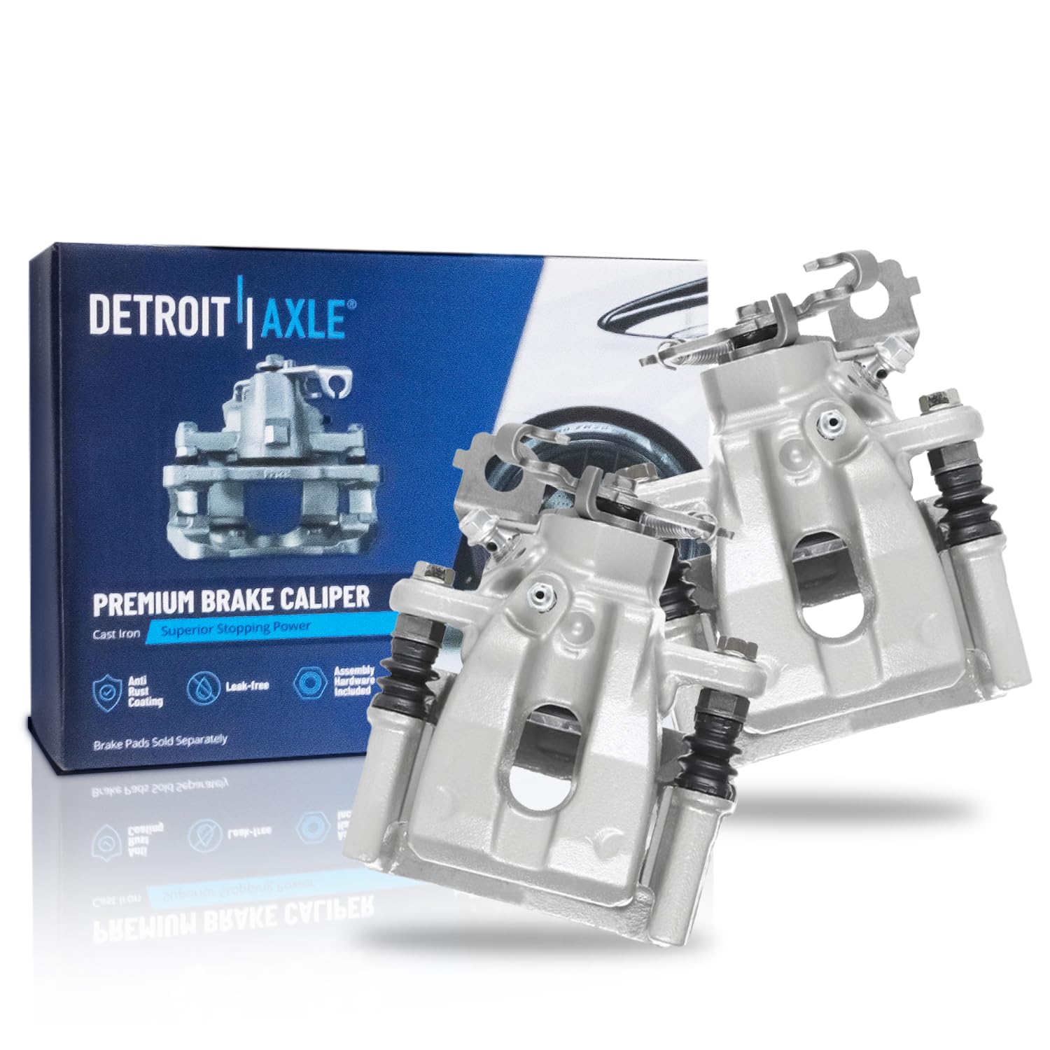 Calipers de Freio Traseiros Detroit Axle - 2 Peças para Toyota Corolla 2009-2011, 2014-2019, Matrix 2009-2014 e Pontiac Vibe com Suportes - Substituição de Alta Qualidade