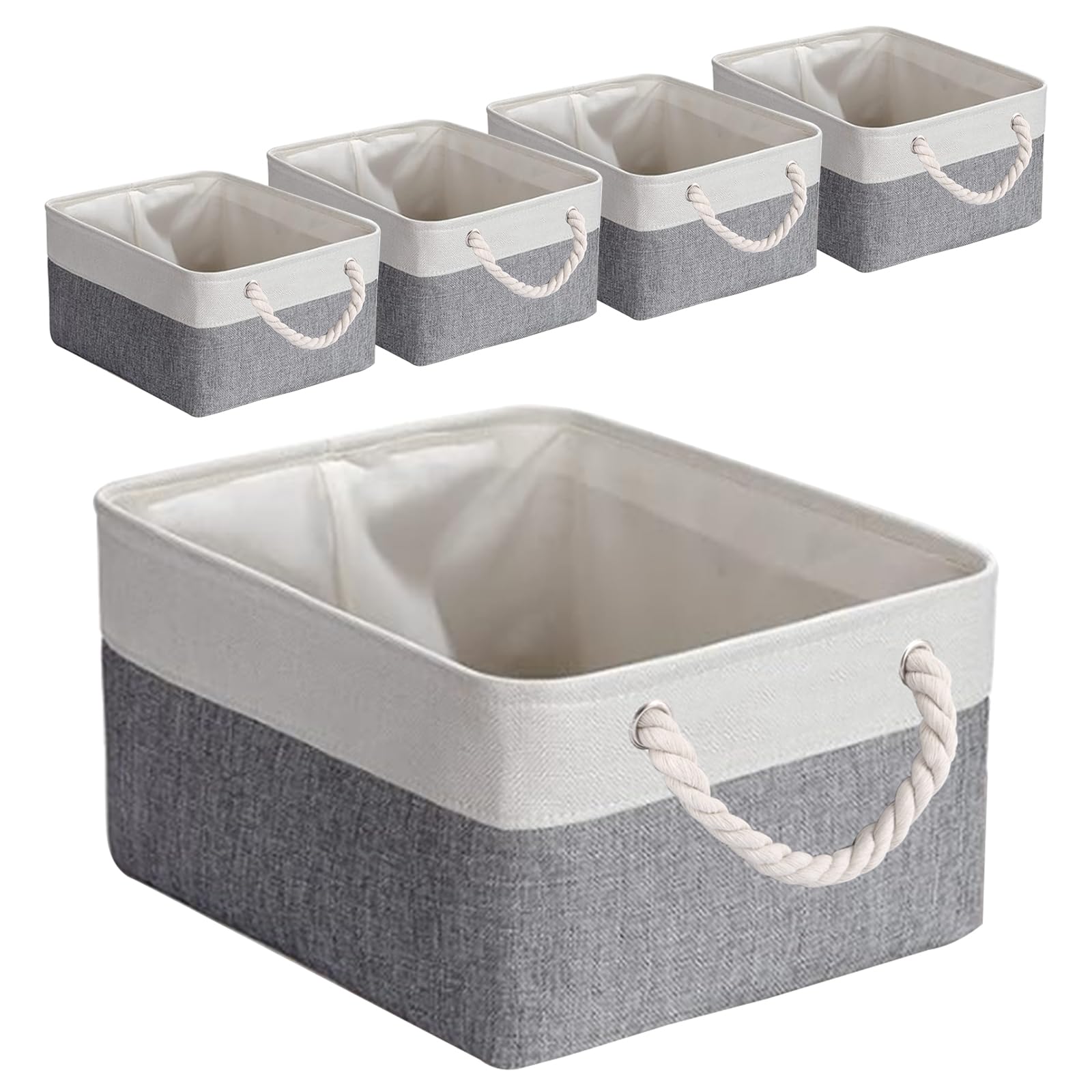 YBCCBY Lot 2 Paniers Rangement Feutre Gris 31x25x15 Cm - Boîtes Pliables Pour Étagères Et Tiroirs
