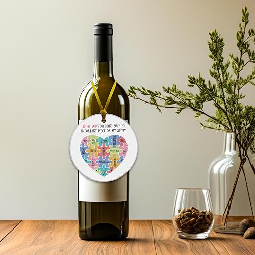 Miniatura 5 de REWIDPARTY Regalos de agradecimiento para mujeres, gracias por ser una pieza tan importante de mi historia, adorno de Navidad para profesores,