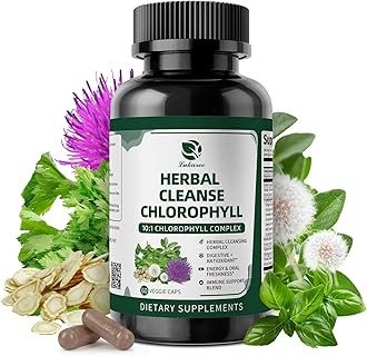 Chlorophyll Herbal Complex Capsules, 60 Vegan Chlorophyll Capsules for Detox, Digestion, Gut & Skin Health, Energy & Immune Support, Long-Term Freshness & Well-Being