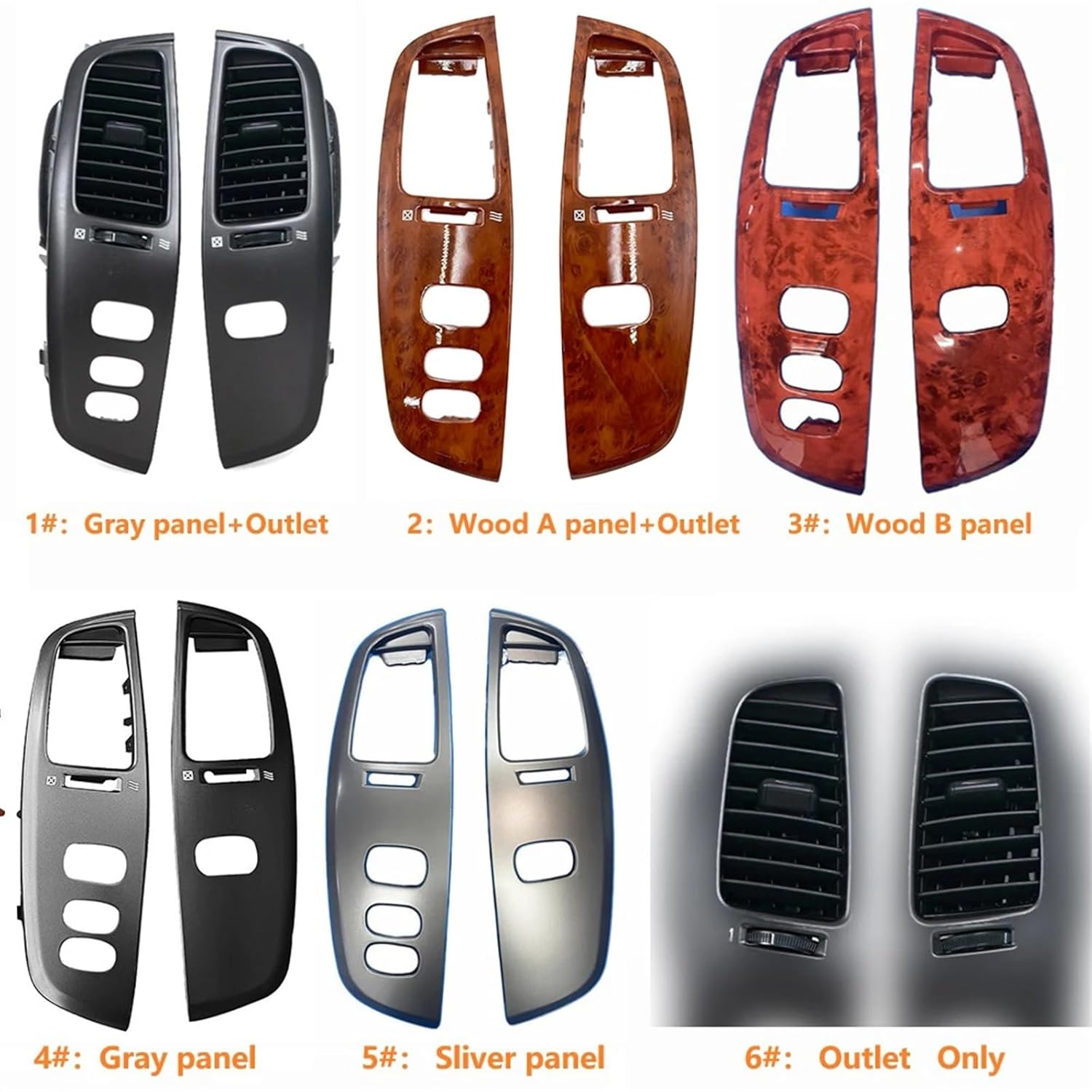 Auto Car Interior Air Vent Outlet Dashboard Air Vent Panel Compatible for Toyota Land Cruiser 100 LC100 FJ100 Ujz100 1997-2007(Outlet Only)