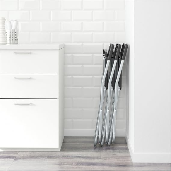 IKEA Katlanır Sandalye, Siyah Renk MeridyenDukkan Galvanizli Çelik Mutfak-Balkon Sandalyesi