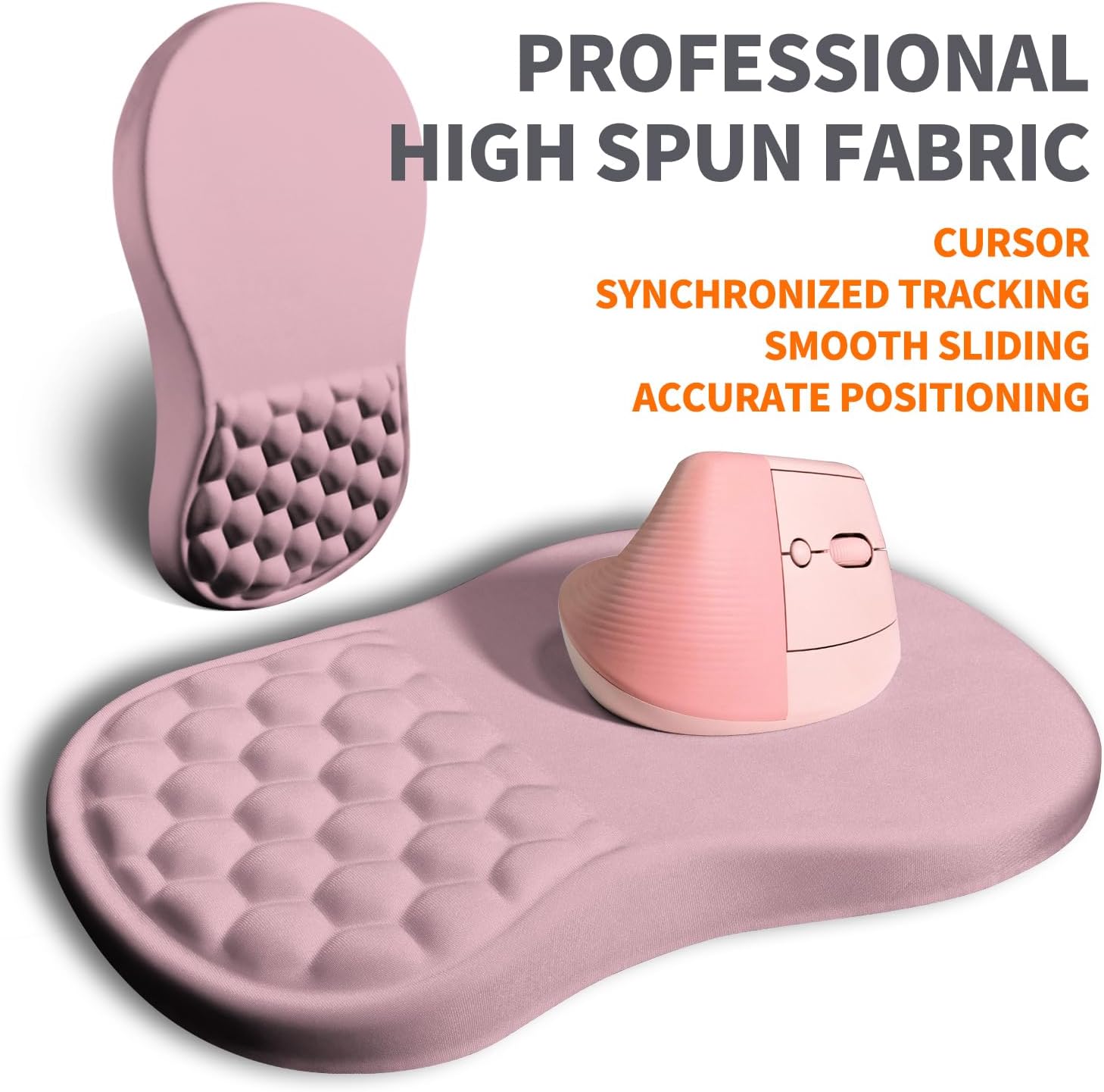 Ergonomic Joint Wrist Support Mouse Pad with Memory Foam Cushion Massage Bump, Carpal Tunnel Pain Relief Mousepad Slope Design for Wrist Rest, 11.8x7.9 in, Thistle - Image 4