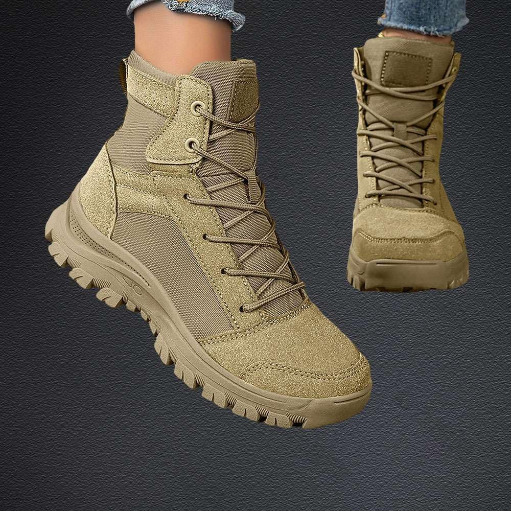 Women's Tactical Boots Lightweight Breathable Lace Up Combat Hiking Boots Non Slip for Outdoor Work Motorcycle