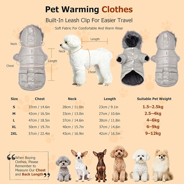 Foto 3 de 6 de PETCUTE Abrigo de Invierno para Perros Forro Polar Cálido Impermeable y Resistente al Viento Traje…