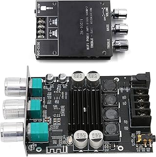 100W x 2 Power Amplifier Board Module with Treble and Bass Control, Dual Channel Subwoofer BT 5.0 Sound Amplifier Board DC12 to 24V