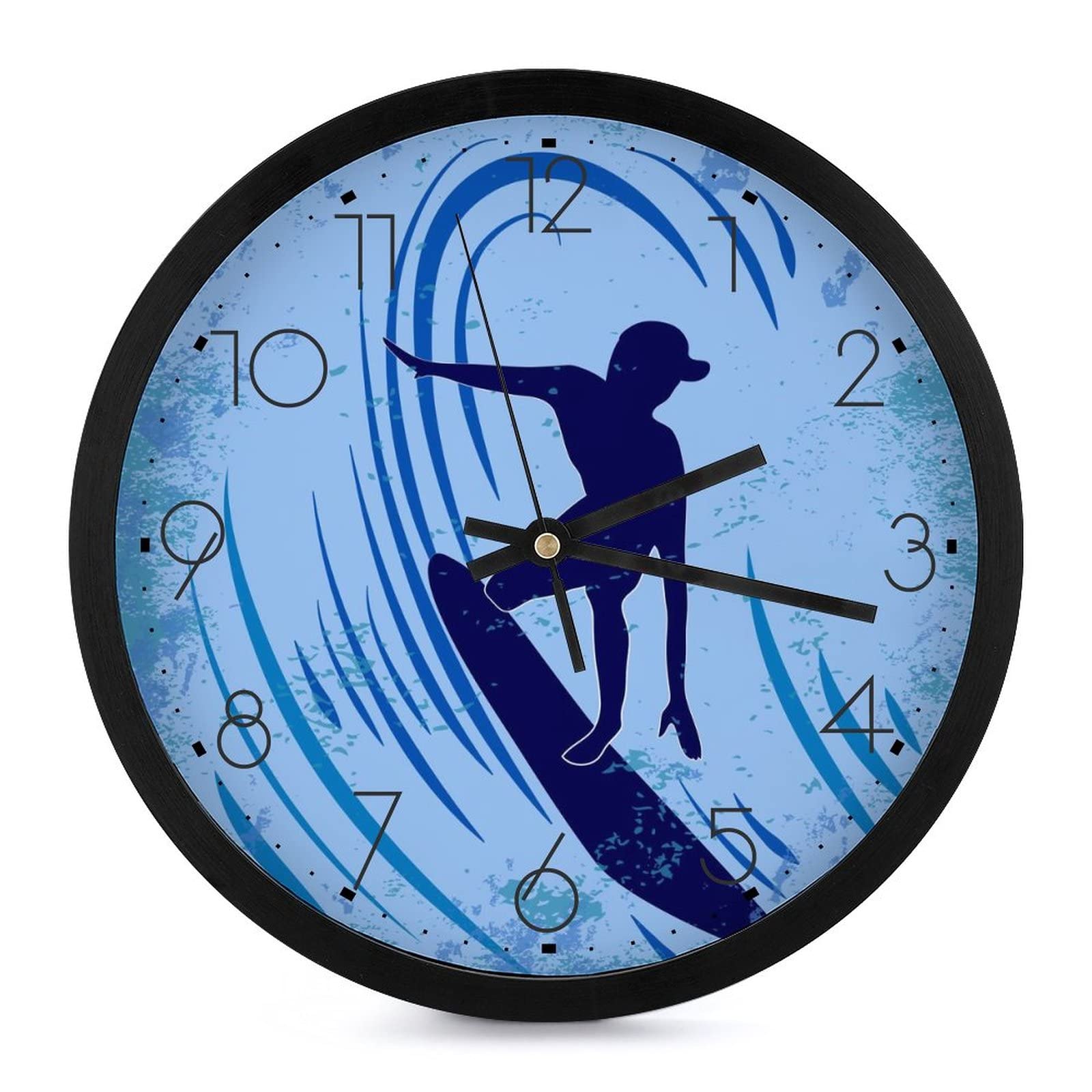 Horloge murale ronde surf ambiance vacances pour cuisine