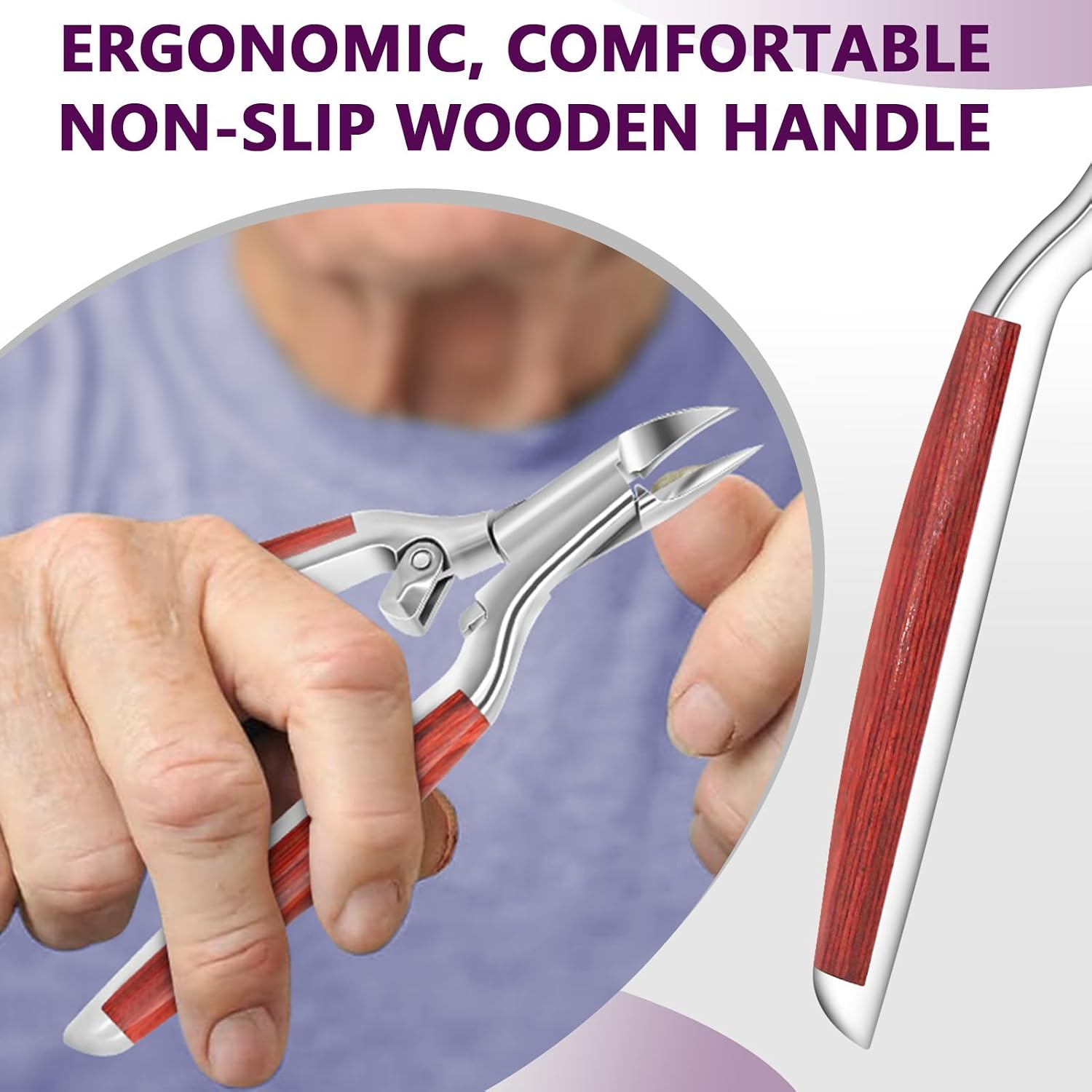 Toenail Clippers for Thick Toenails Super Sharp, Heavy Duty Toe Nail Clippers for Men Women Adult Seniors Long Handle, Professional Ingrown Toenail Cutters Pedicure Clipper