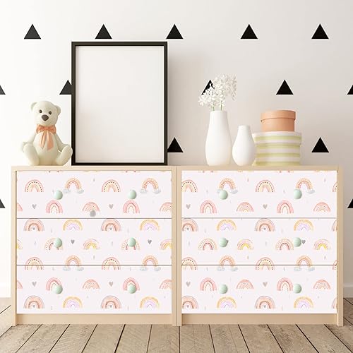 Miniatura 7 de Papel tapiz de arcoíris autoadhesivo para despegar y pegar, papel de contacto de arcoíris extraíble para decorar habitaciones de niños