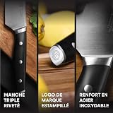 MasterChef Chef Knife Set with Bag, Professional Chef Knives x 5 with Knife Roll Bag, Premium Kitchen Knife Set with High Carbon Stainless Steel Blades & Triple Riveted Handles for Precision Cooking - 5