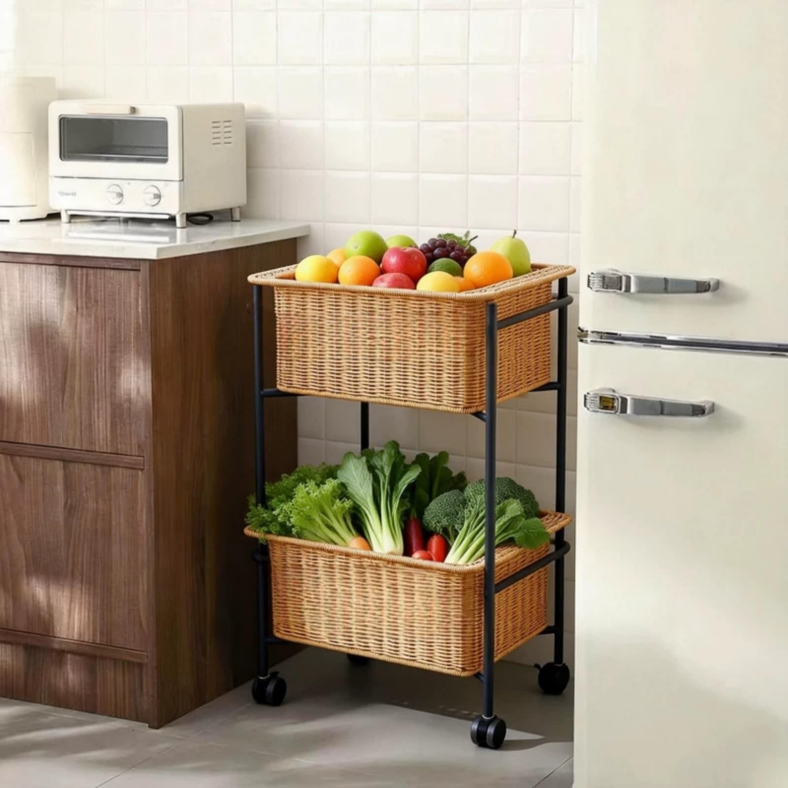 Carro rodante utilitario Carro de Almacenamiento rodante, Estante Organizador Utilidad móvil for Cocina, Sala Estar y baño