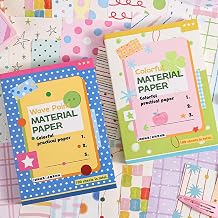 200 Sheets Patterned Scrapbook Paper Colorful Point Line Decorative Paper