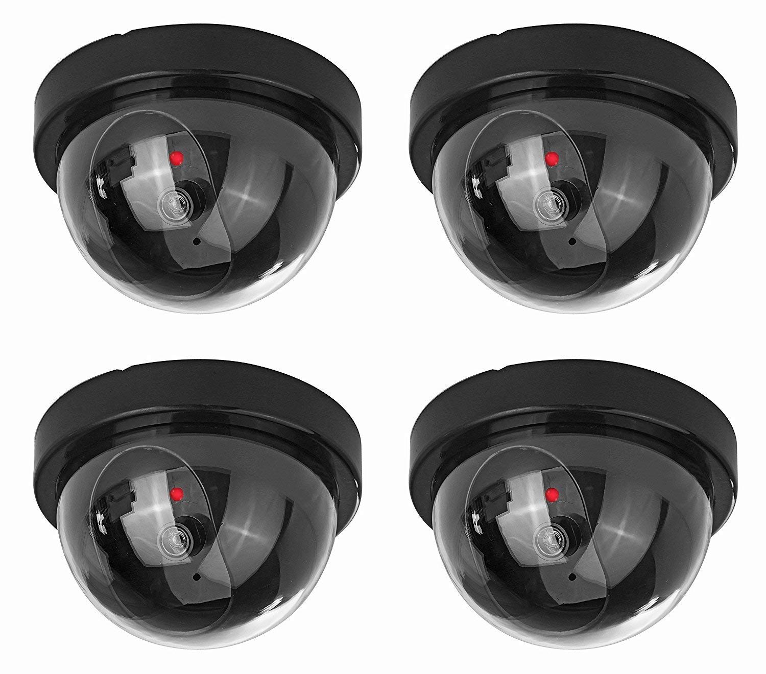 Fake Dummy Dome Camera Homes & Business Security CCTV Cameras with Flashing Red LED Light for Indoor and Outdoor-4 Packs(Black)-picture-21