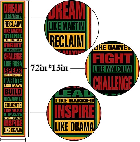 Miniatura 5 de Nepnuser Camino de mesa del mes de la historia negra, decoración del mes de la historia afroamericana, suministros para el hogar, cocina, comedor