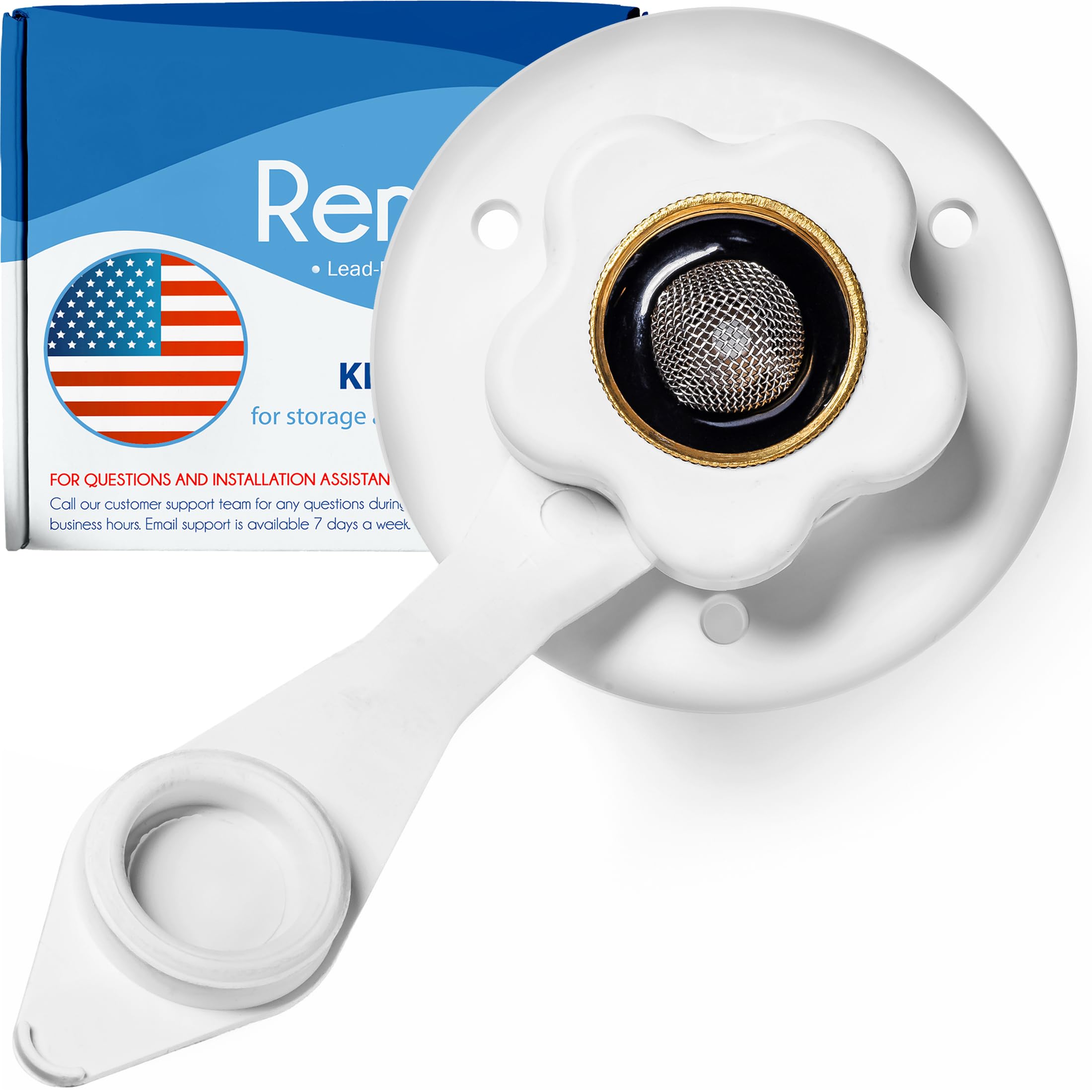 RV Water Inlet Connection. RV City Water Inlet with Check Valve. RV Water Fill Inlet. RV Water Hose Connector, City Water Fill RV. Water Hose Flange. City Water Hookup for Camper (White).