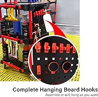 Vista 8 de Carrito de detalles resistente de 3 niveles con ruedas, carrito de herramientas de detalles rodantes, organizador de herramientas de capacidad