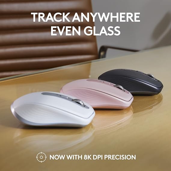 Logitech MX Keys Mini Keyboard + MX Anywhere 3S Wireless Mouse - Fluid Typing, Backlit Keys, Fast Scrolling, USB-C, Bluetooth, Compact, Multi-OS Compatible - Rose