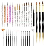 MelodySusie 31Pcs Nail Art Brushes Nail Art Tool Set,Nail Dotting Tools Striping Nail Art Brushes for Liner Brushes Nail Drawing Pen For Nail Design for Home and Salon Use