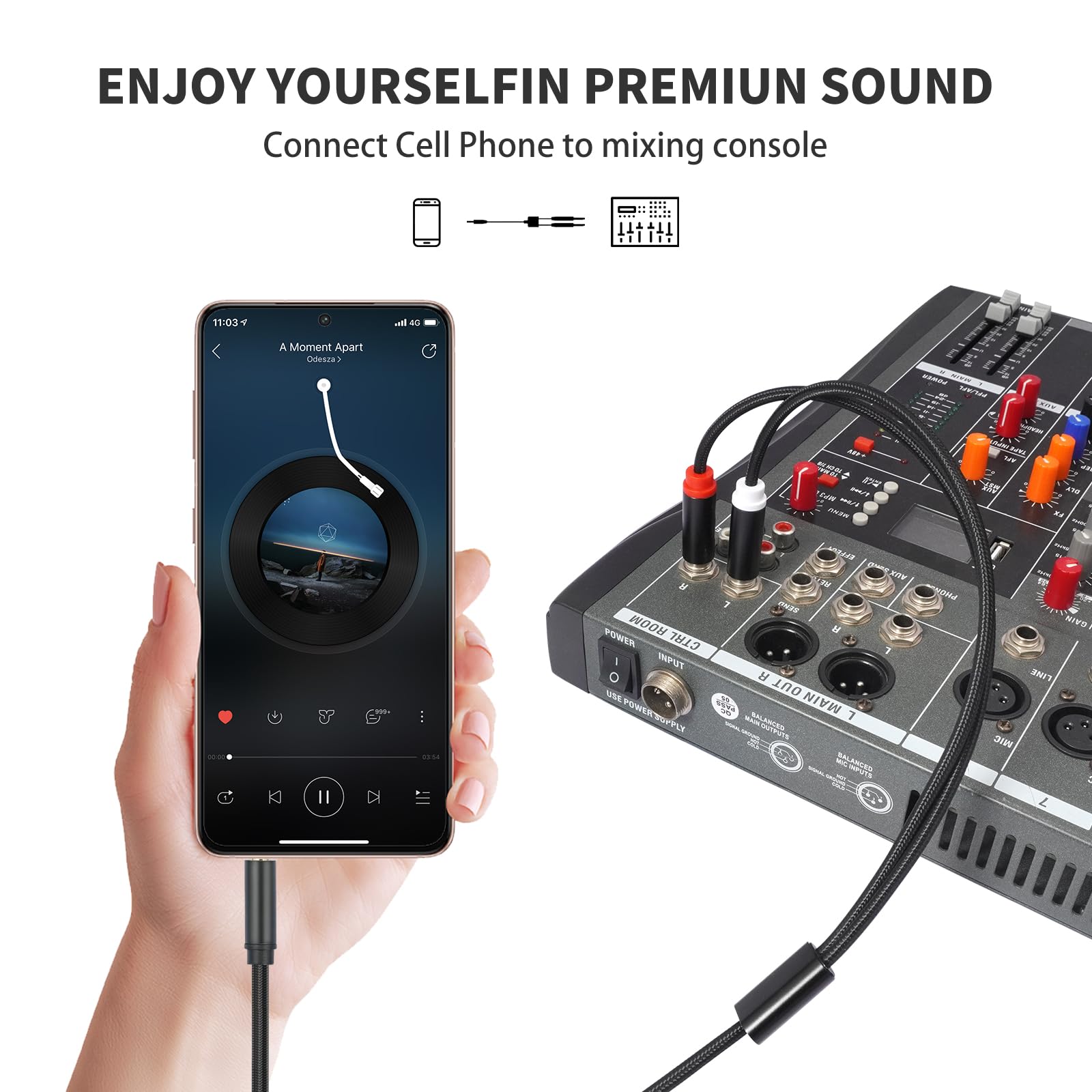 Cavo splitter stereo da 3,5 mm da TRS a doppio 6,35 mm 1/4 TS mono breakout, compatibile con iPhone, iPod, scheda audio del computer, lettore CD, altoparlanti multimediali, sistema stereo domestico