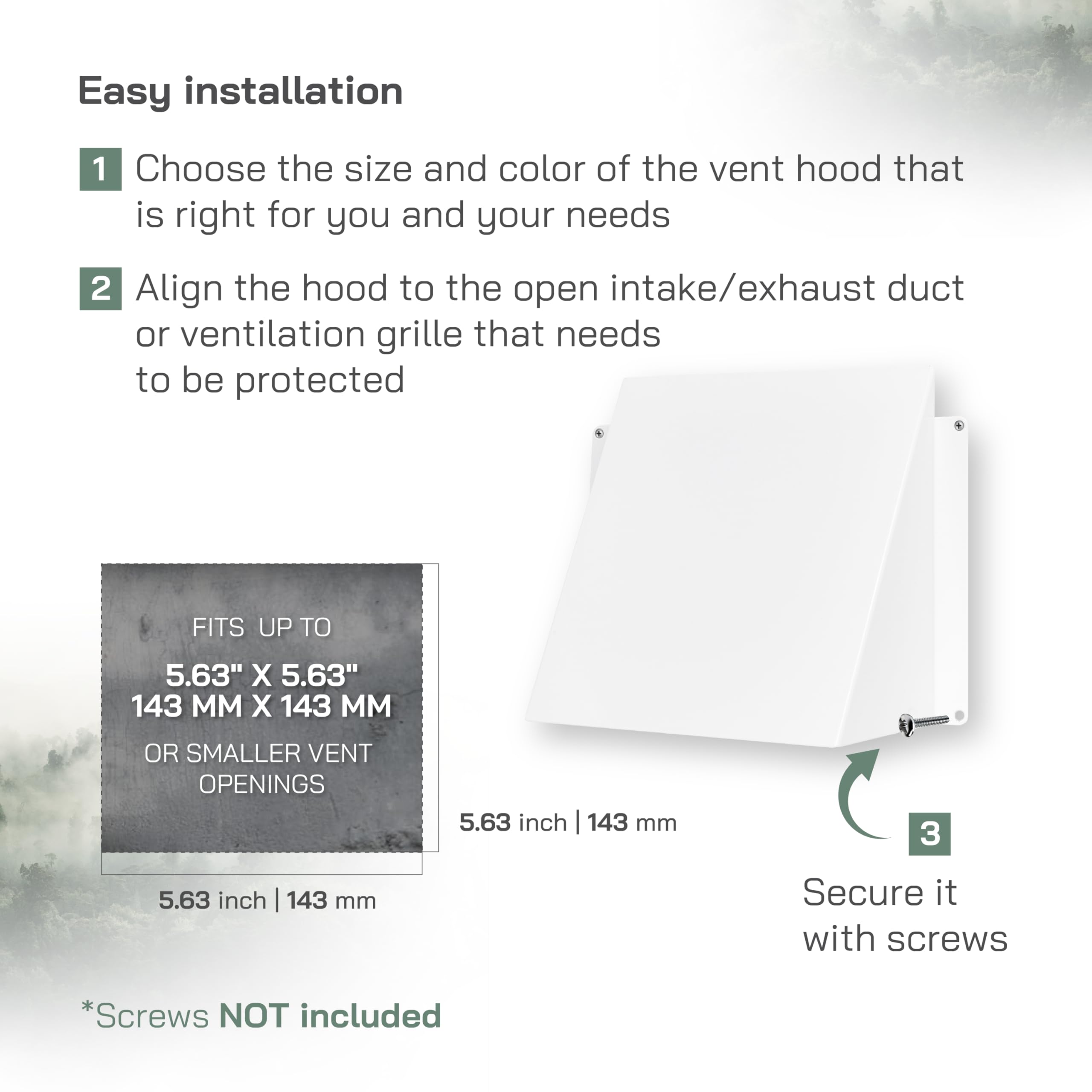Vent Systems 15,24 x 15,24 cm Déflecteur de Ventilation en Acier Galvanisé Blanc – Déflecteur de Ventilation pour Sèche-Linge Mural et Climatisation – Protection d’Évacuation Extérieure pour