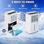 COSTWAY 4000 sq. ft. basement and large room dehumidifier, 60-quart dehumidifier with 3 modes, 3-color digital display, 24-HOUR timer, 1.7 gallon water tank