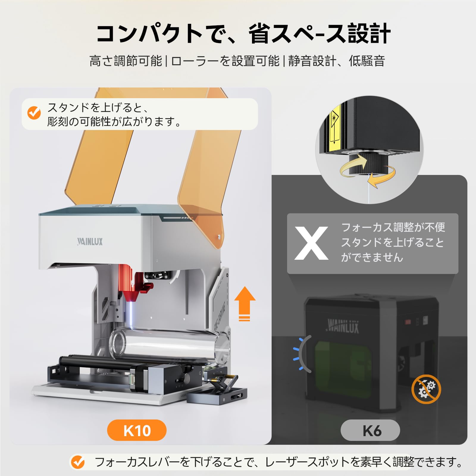 Amazon | WAINLUX K10-proレーザー彫刻機、 5000mW小型密閉型