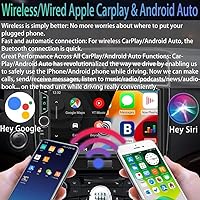 Vista 2 de Estéreo de auto doble DIN con Apple Carplay inalámbrico, Android Auto, pantalla táctil HD de 7 pulgadas con Bluetooth, receptor de audio