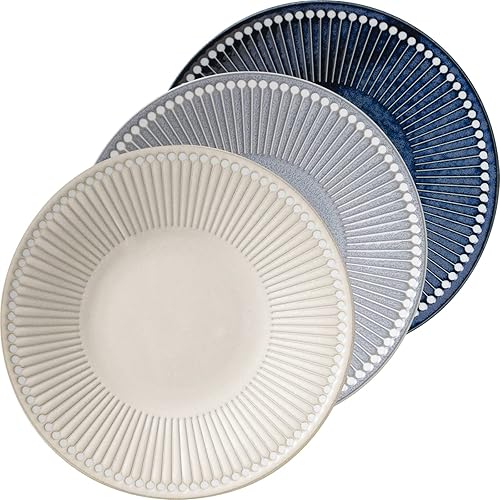 Minorutouki mino ware "Albee" Lightweight Plate 3 Colors Set, 8.74×H1.18in 13.25oz Made in Japan