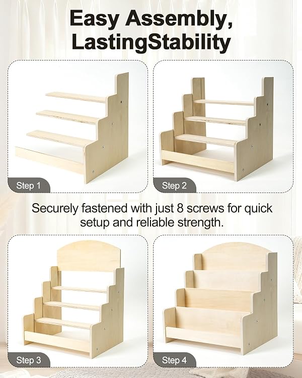 UCEC 4-Tier Wooden Greeting Card Display Stand, Postcard Display for Craft by UCEC - Used condition - Image 4