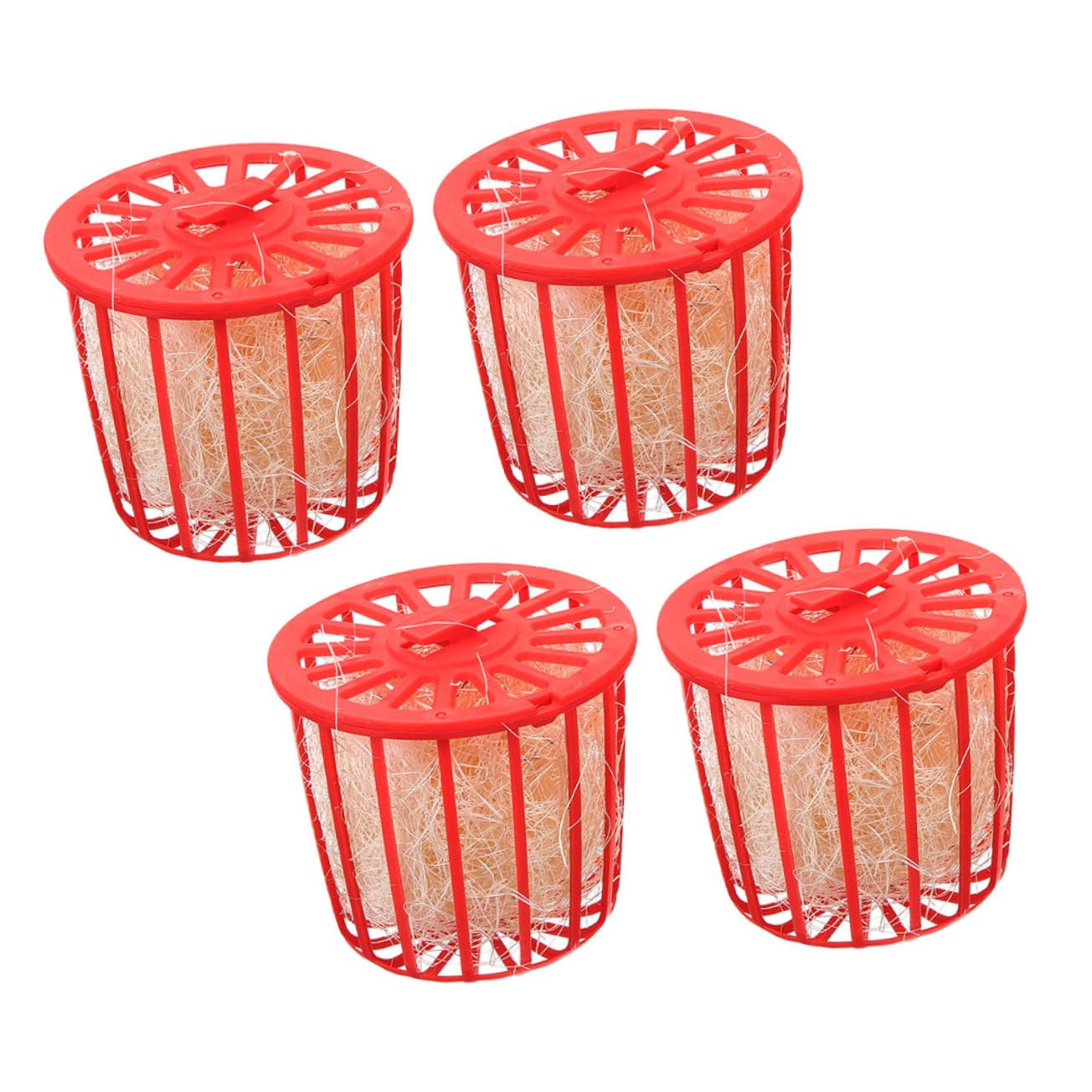 IWOWHERO 4pcs Bird Nesting Tool Pigeon Nest with Jute for Parrots Canaries More Easy to Install Breathable Washable Bird Nesting Bowls for Cages