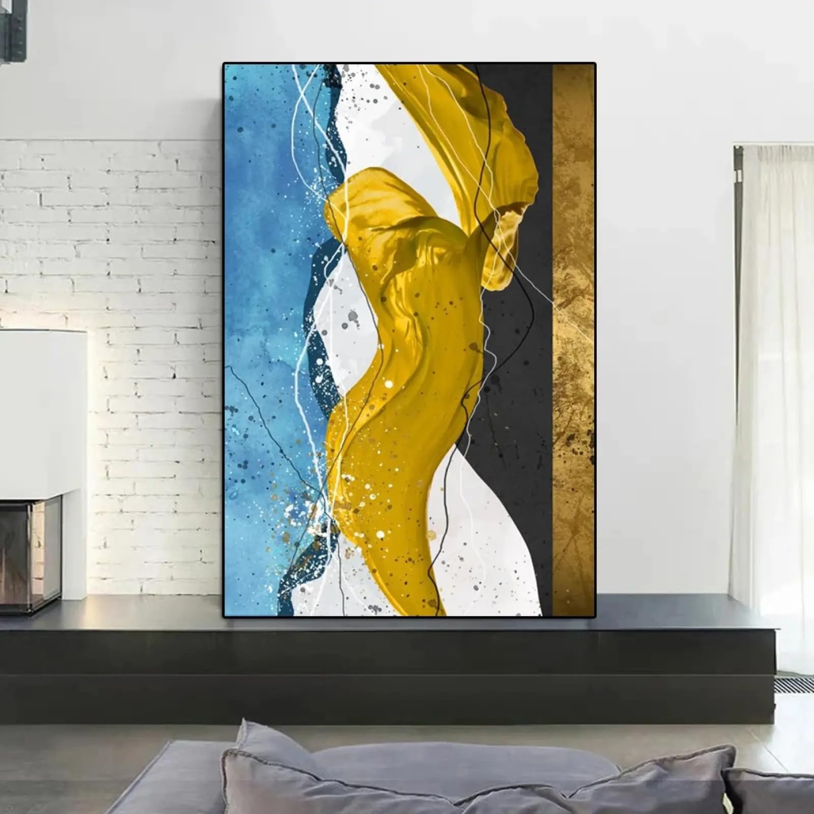 Peinture sur toile moderne abstraite affiche murale 60x90cm salon - 7