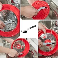 Vista 7 de Funda de silicona plegable para microondas, tapa de salpicaduras multifunción ventilada con plato de vidrio para cocinar alimentos y tocino, apto