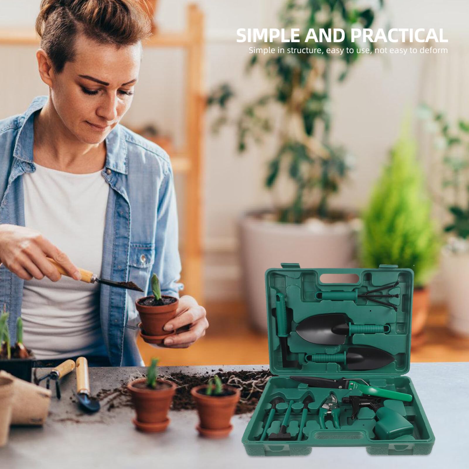 SUPVOX 1ensemble Kit Outils De Jardinage Pratique avec Pelle Râteau Et Sécateur Ensemble Étui De Rangement pour Jardinage Et Entretien Plantes
