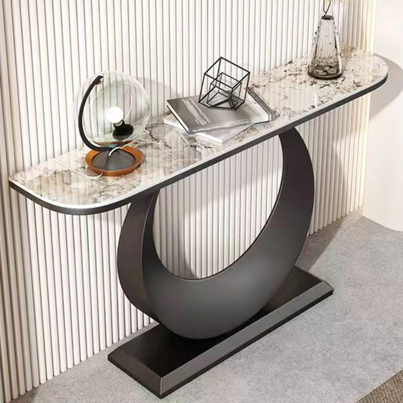 Mesa consola industrial de metal marrón de 100cm para la entrada o detrás del sofá de salón