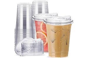 16 Oz Clear Plastic Cups with Strawless-Sip-Lids: The Perfect Choice for Effortless Refreshment