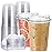 16 oz Clear Plastic Cups with Strawless-Sip-Lids, 25 Sets Disposable Cup Plastic Iced Coffee Cups, To Go Cup with Sip Through Lids for Smoothie, Milkshake, Cold Drinks for Party, Wedding, Event