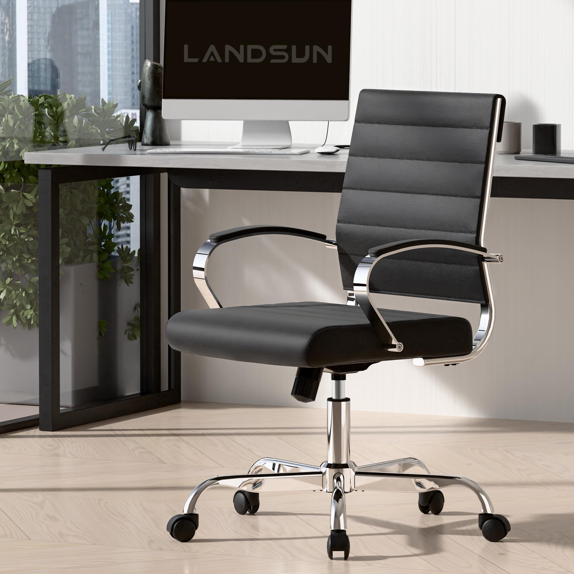 椅子 LAND OFFICE CHAIR Amazon.com: LANDSUN Home Office Chair Mid Back Desk Chair PU