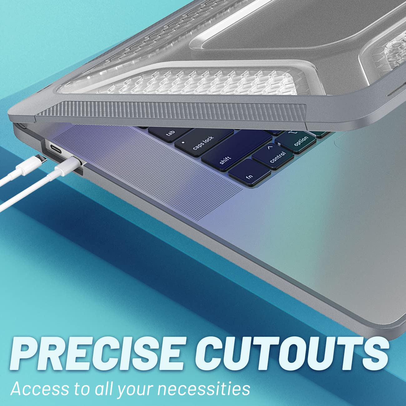 Custodia Hybird compatibile per MacBook Pro 16" 2019, guscio rigido classico in PC a nido d'ape + custodia in TPU con cavalletto pieghevole